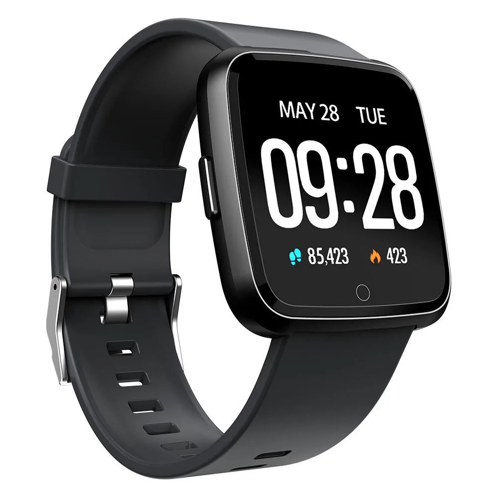 Спортивные Смарт-часы для Android Ios фитнес-Браслет Водонепроницаемый IP68 пульсометр трекер активности умные часы для xiaomi - Цвет: Black