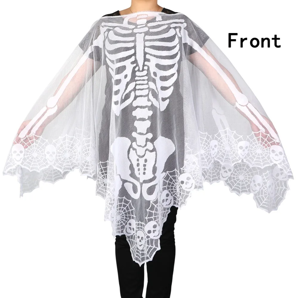 Ourwarm Lace Skeleton Poncho Skull Spider Web Halloween Party Costume Decor