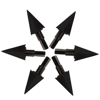 

6 pieces 4.3cm archery hunting broadheads 125 grains shooting steel arrow points outdoor