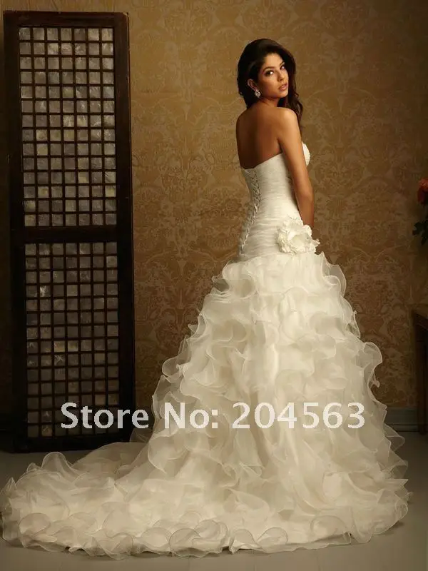 

Free shipping Organza Strapless Bridal Wedding Dress custom size&color