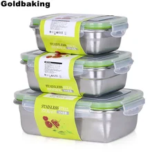 Goldbaking контейнеры для обеда из нержавеющей стали для сохранения еды герметичный контейнер для хранения еды Bento Box