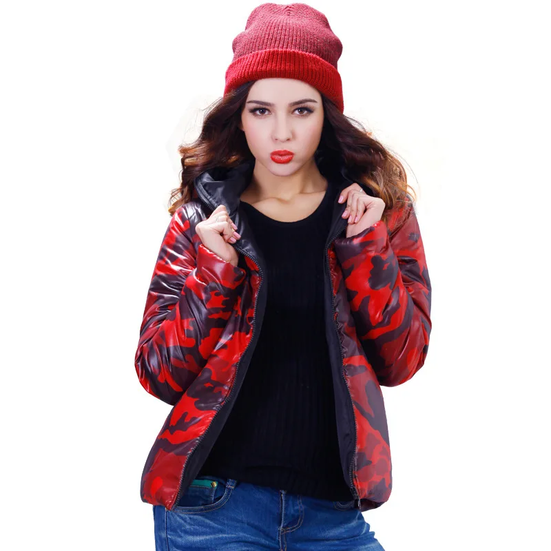2016 New Europe Winter Camouflage Coat Down New Women’s Thin And Short Jacket Clearance Designer Womens Coats Sale