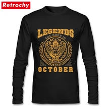 Legends Are Born In October футболки для мальчиков ретро рубашки с круглым вырезом дешевые брендовые футболки подарки на день Святого Валентина