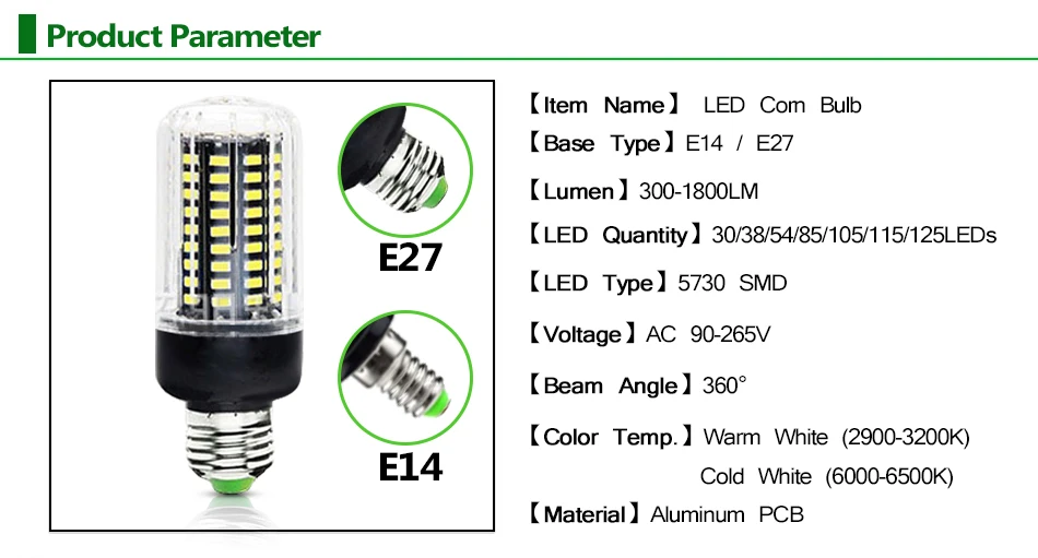 Светодиодный светильник-кукуруза E27, E14, 110 В, 220 В, SMD5730, 3 Вт, 7 Вт, 12 Вт, 15 Вт, 18 Вт, светильник, лампада, светодиодный, диодные лампы, энергосберегающий светильник для дома