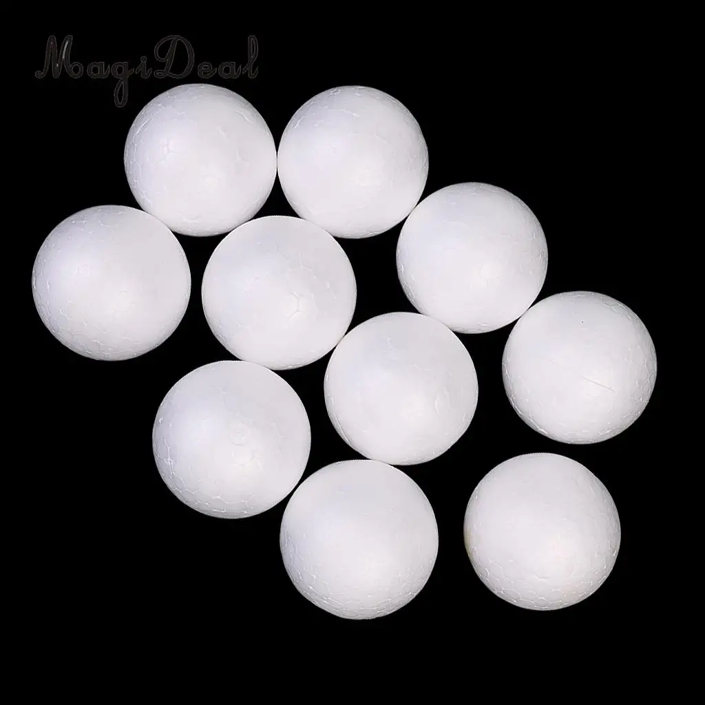  MagiDeal 10pcs Modelling Craft Polystyrene Foam Balls Christmas Decoration Hanging Pendant DIY Home Party Holiday 5cm White