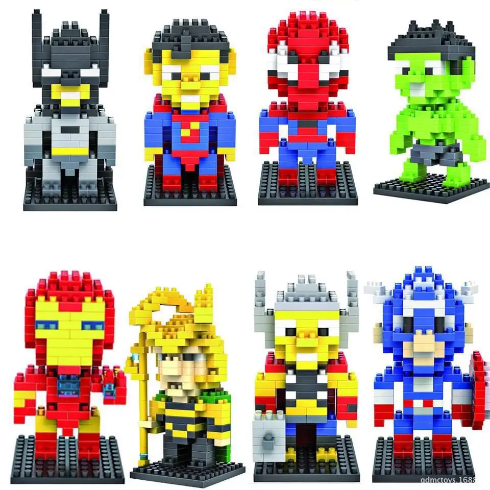 

LOZ Super Hero Flash Deadpool Arrow Hawkeye Captain America Iron Man Thor Loki Diamond Building Blocks Action Figure DIY Model