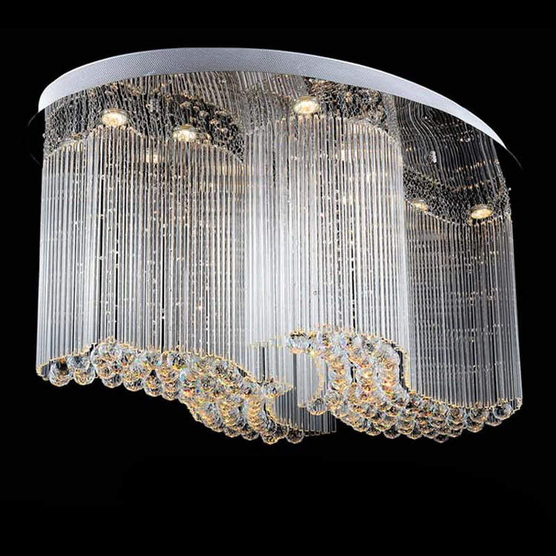 Whole Flush Mount Oval Modern Chandelier Lighting Crystal Lamp Whole Flush Mount Oval Modern Chandelier Lighting Crystal Lamp Re Led Light In Chandeliers From Lights On Aliexpress