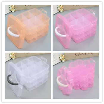 

Jewelry Packaging & Display Plastic Slots Adjustable Box Case Craft Organizer Beads Container for Designer DIY Gift
