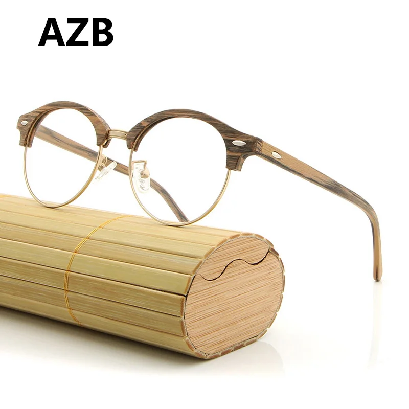 Оправы для очков AZB деревянные винтажные круглые линзы близорукости с
