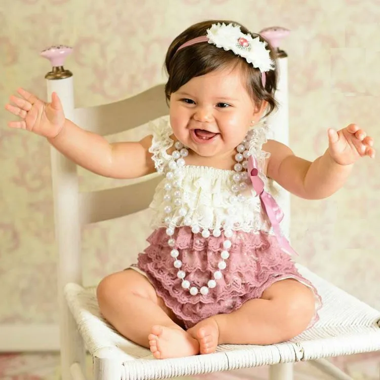 Популярный детский двухцветный кружевной гофрированный Детский комбинезон ребенок шикарный комбинезон с лямками и бантом из ленты, Детский комбинезон для новорожденных, цельный