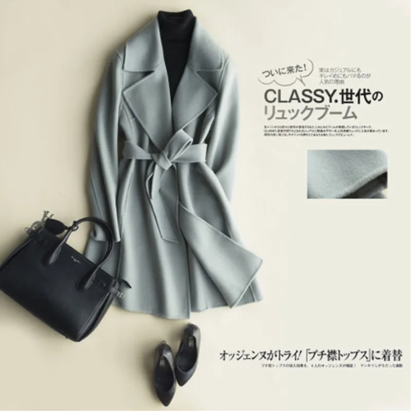 

Spring And Autumn Women's Double -sided Fleece Overcoat Female Medium-long Quality Wool Overcoat Slim Woolen Outerwear