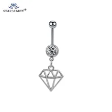 1 шт. фианит Форма кольцо для пирсинга живота украшение для пирсинга пупка Длинные висячие серьги тела ювелирные изделия-пирсинг Ombligo 14G пирсинг для пупка