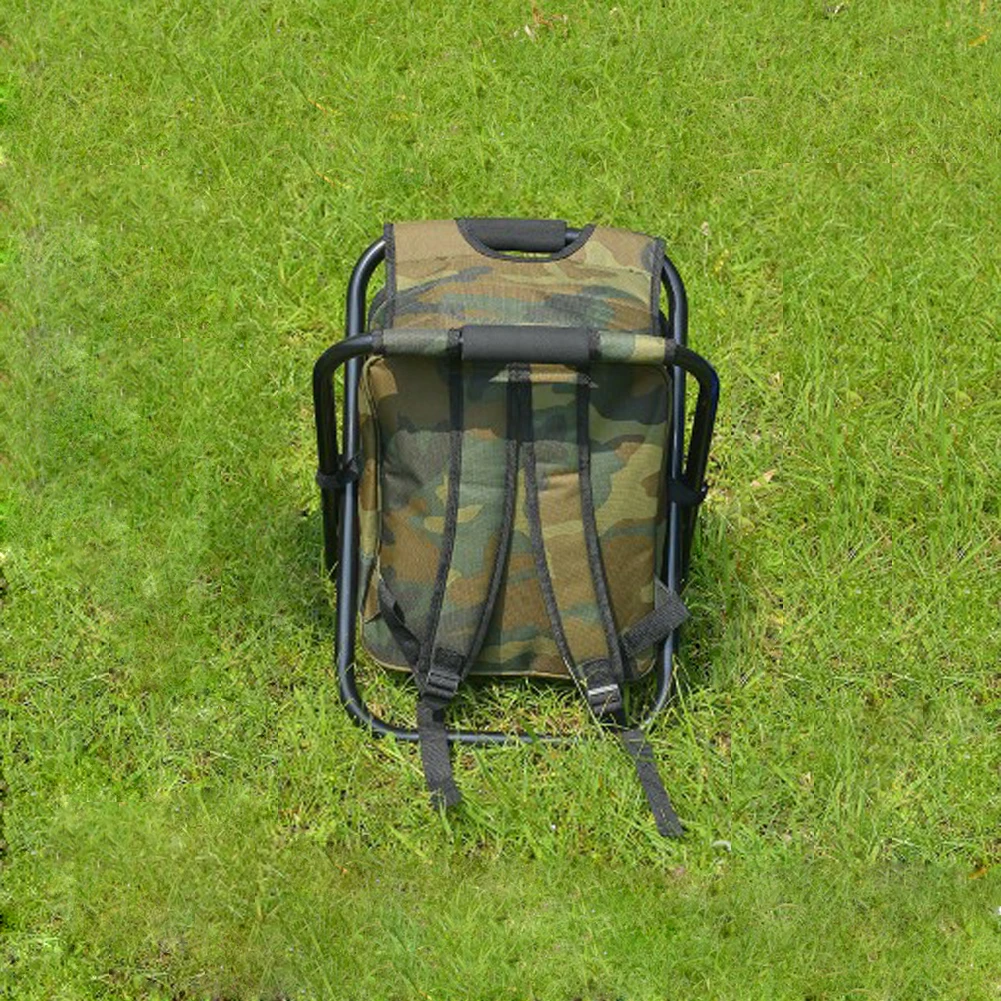 Складной стул для рыбалки рюкзак камуфляж Оксфорд ткань металлическая трубка Портативный рыболовный мешок и стул рыболовное оборудование