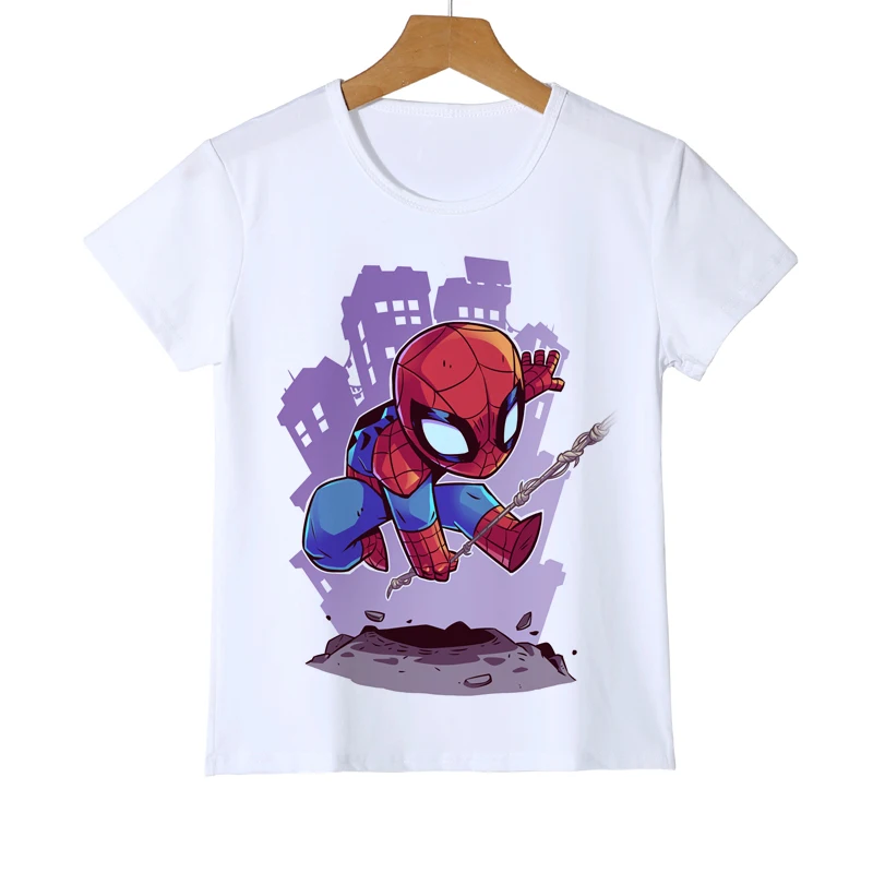 Новое поступление, модная детская футболка для мальчиков «Человек-паук», «Дэдпул», «Железный человек», «флэш», «Капитан Америка», классная детская одежда, рубашка, Z36-1 - Цвет: 1