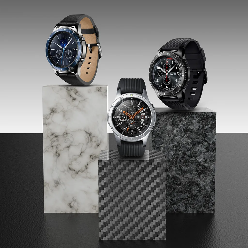 15 стилей 46 мм кольцо-ободок для часов samsung Galaxy watch для samsung gear S3 кольцо-ободок клейкое покрытие против царапин светящееся