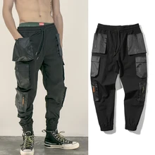 Высокое качество винтажные прямые мужские повседневные брюки Новая мода Мужские Брюки с карманами размера плюс чистый цвет крутые Свободные повседневные брюки