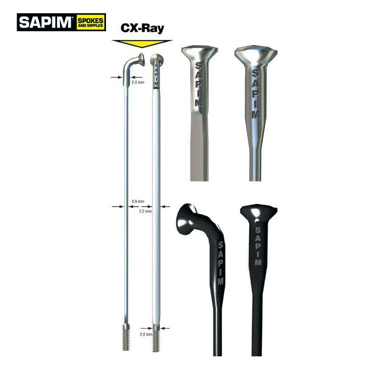 Лучший SAPIM CX Ray Racing Aero Bladed J Bend/Hook Straight Pull/Head RAY спицы|Велосипедная спица| |