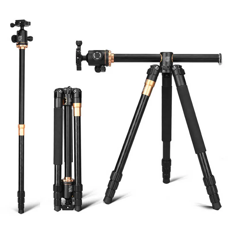 QZSD Q999H Aluminium Alloy Camera Tripod Video Monopod Professional Extendable Tripod with Quick Release Plate and