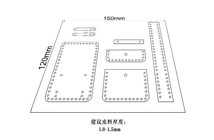 DIY Leather Craft Mini bag Small briefcase Pendant Sewing Pattern PVC Template, Leather Craft Template, Sewing Template