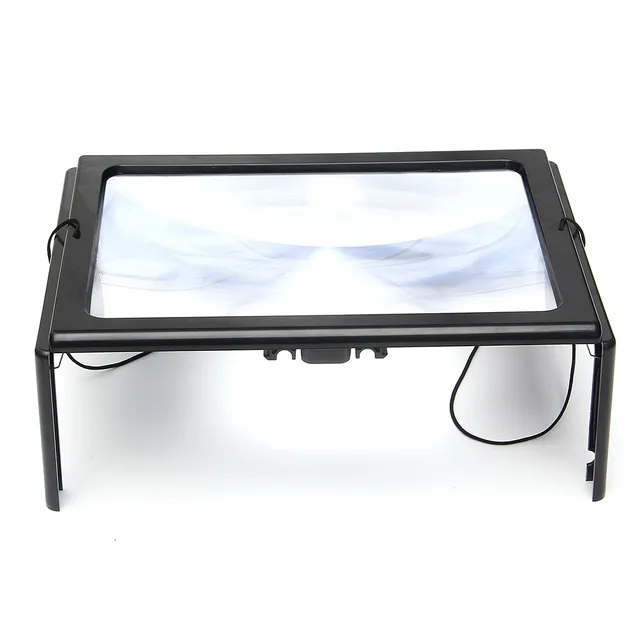 hands free magnifier 4 led light magnifying glass with hang rope