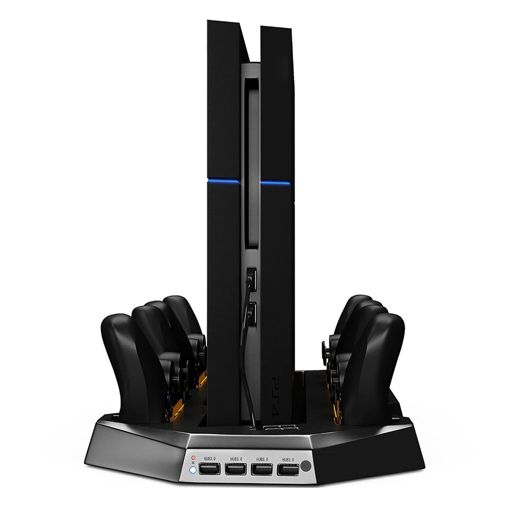 Vertical Charge Stand Dual Cooler Fans For PS4 Playstation 4 Console Four Charging Stations for DualShock4