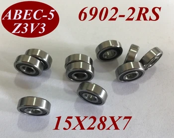 

5Pcs 6902RS 6902 RS 6902RZ 6902 2RS 6902-2RS 15X28X7 MM 15*28*7 MM Miniature roller shaft motor deep groove Ball Bearing tools