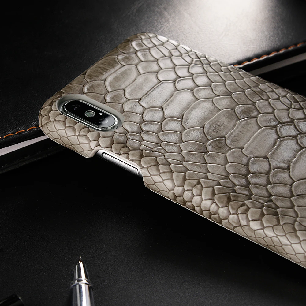 Роскошный чехол из змеиной кожи для Iphone Xs Max Xr X 11 8 7 6 Plus тонкий жесткий кожаный