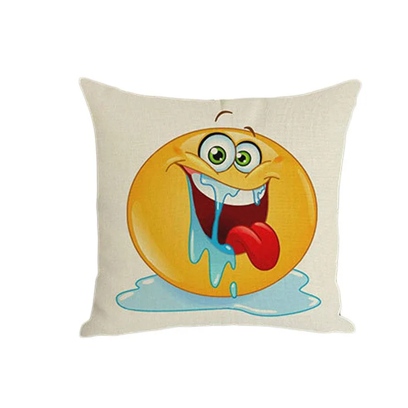 2017 Cute drooling Emoji pillow case slip Cute QQ expression Happy