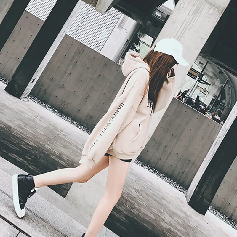 Женская толстовка большого размера Harajuku осенне зимний пуловер для девочек топы с