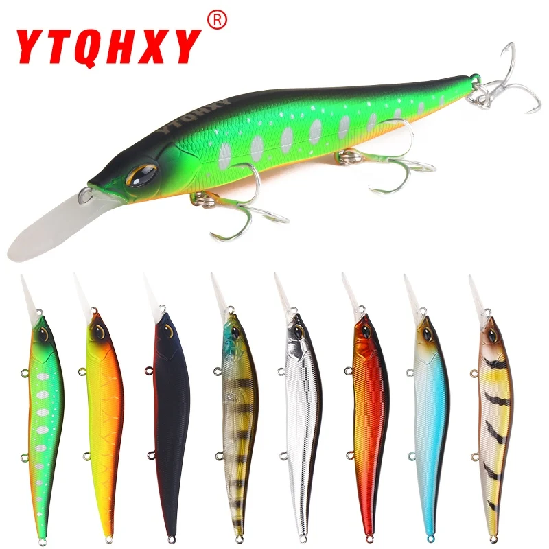YTQHXY Minnow жесткая наживка 135 мм 14 г медленно тонет с крючками Trebke Swimbait твердая