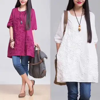 

Maternity Dresses New 2016 Flower Loose Plus Size Half Sleeve Dress Photo For Pregnant Women Pregnancy Nursing Clothes YFQ010