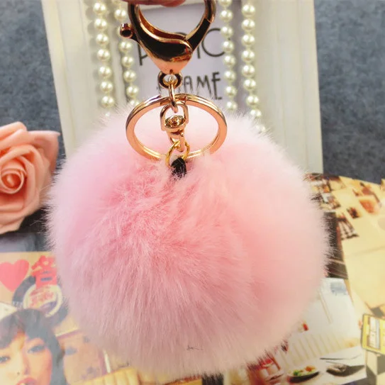 2016 Fashion new design factory price Fake fur key chain faux fur