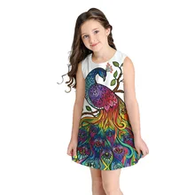 Платья для маленьких девочек-подростков; одежда без рукавов с объемным рисунком; платья с героями мультфильмов; повседневная одежда; платье принцессы