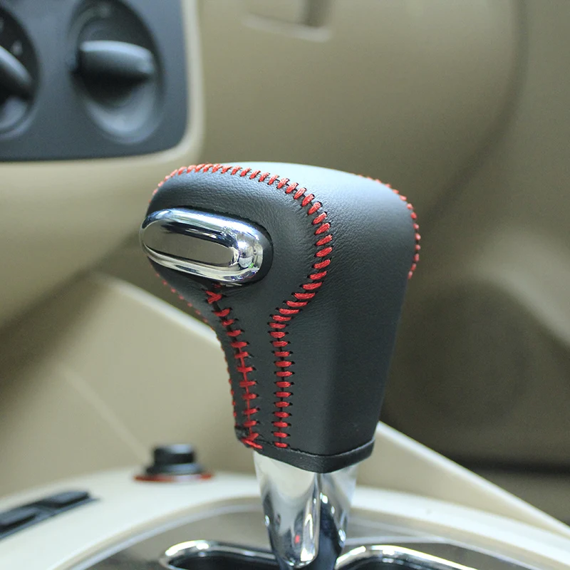 For Volkswagen AT left and right botton shift knob cover leather