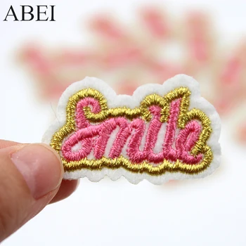 

10pcs/lot Embroidered Smile Appliques Diy Garment Stickers Decoration Sewing Clothes Patches Handmade Jeans Bags Bagde Logo