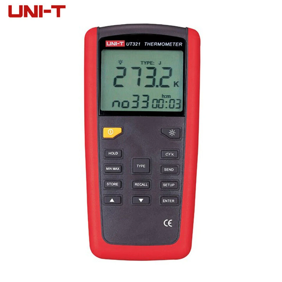 

UNI-T Pyrometer Contact Type Thermometer UT325 UT322 UT321 -200~1375C Industrial Temperature 2CH Data Logging Test K/J/T/E/R/S/N