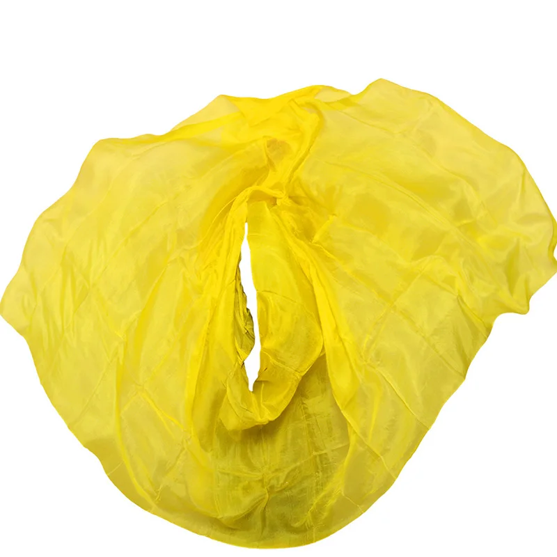 Silk Belly Dance Veils Shawl Scarf Pure Yellow Color Belly Dance Practice Performance Silk Veils
