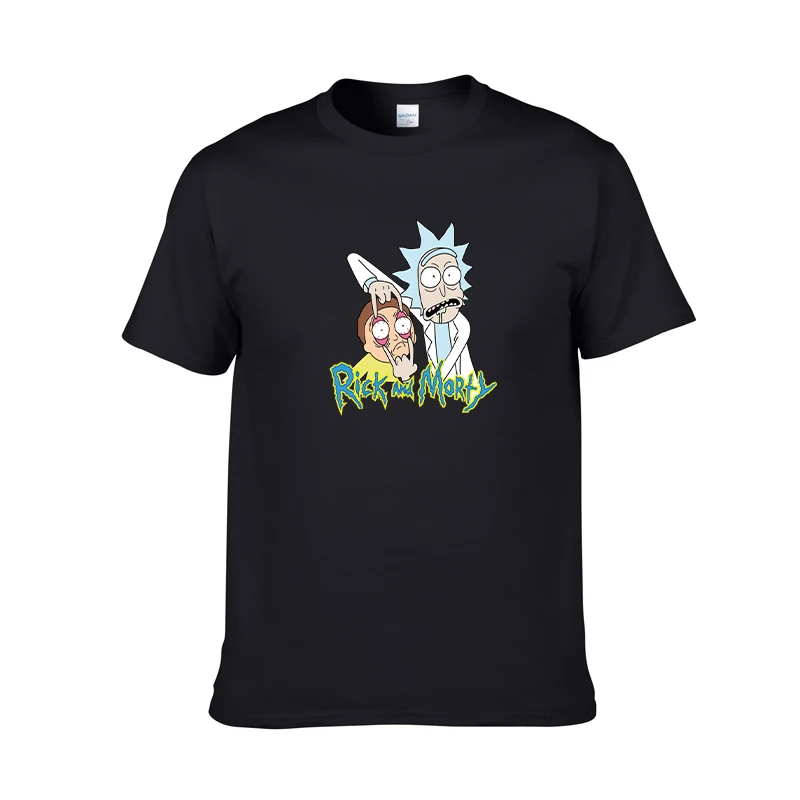 Летняя мужская футболка с принтом Рик и Морти, модная мужская футболка с коротким рукавом и круглым вырезом, хлопковая уличная одежда в стиле хип-хоп рок