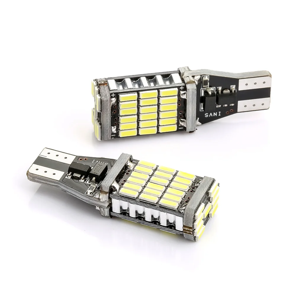 2 шт. супер яркий T15 W16W 921 45 SMD светодиодный 4014 Авто Canbus обратный светильник Реверсивный светильник ing Резервное копирование лампы T15 W16W светодиодный светильник