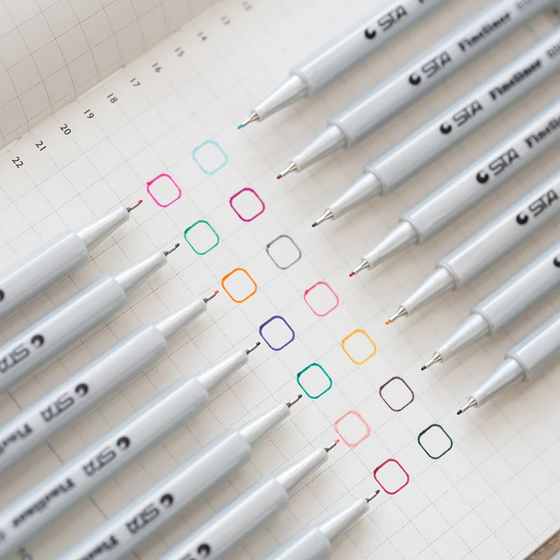 

26 color liner pen set 0.4mm fine nib Colored marker Drawing manga Architectural gel ink pens Stationery school supplies f202
