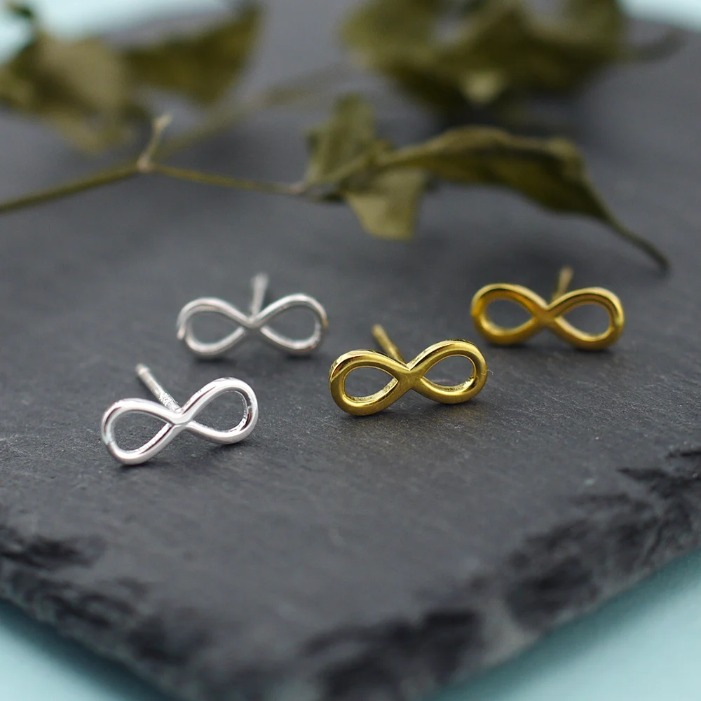 925 Sterling Silver Love Infinite Infinity Symbol Post Stud Earrings A1441 | Украшения и аксессуары