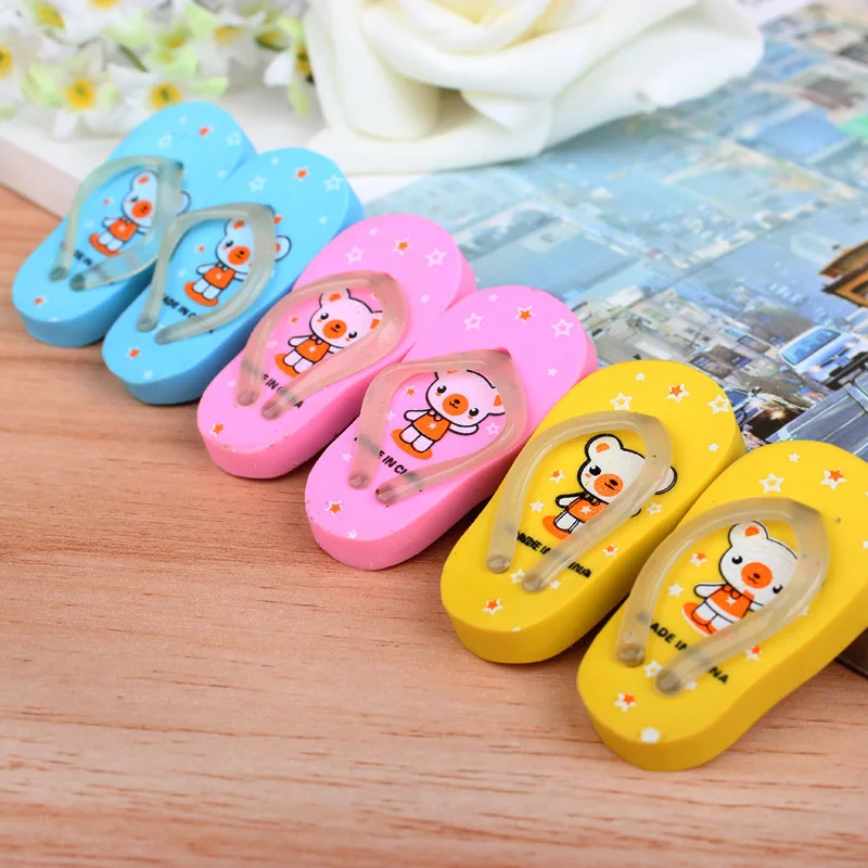 4pcs/lot Novelty slipper eraser , the slipper shoes rubber eraser for