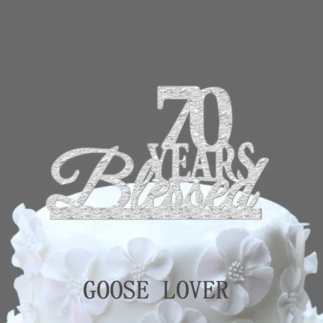Ling 70 Geburtstag Jahrestags Kuchen Deckel Silber Metall Ling 70 Geburtstag Jahrestags Kuchen Deckel Silber Metall Geburtstagsfeier Picks Dekoration