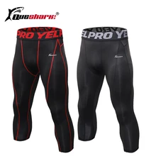 Queshark колготки для бега мужские спортивные Леггинсы Спортивная одежда длинные брюки штаны для занятий йогой зима фитнес компрессионные быстросохнущие брюки