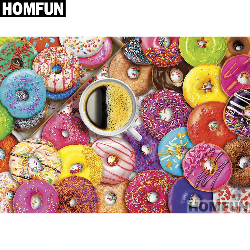 Homfun Full Square Round Drill 5d Diy Diamond Painting Donut Coffee Embroidery Cross Stitch 5d Home Decor Gift A01755 Round Drill 5d Diy Diamond5d Diy Aliexpress