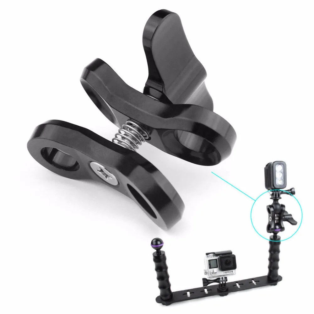 카메라 액세서리 다이빙 조명 볼 나비 클립 암 클램프 마운트, DJI EKEN YI 카메라용 알루미늄 고프로 히어로 10 9 8 7 6 5