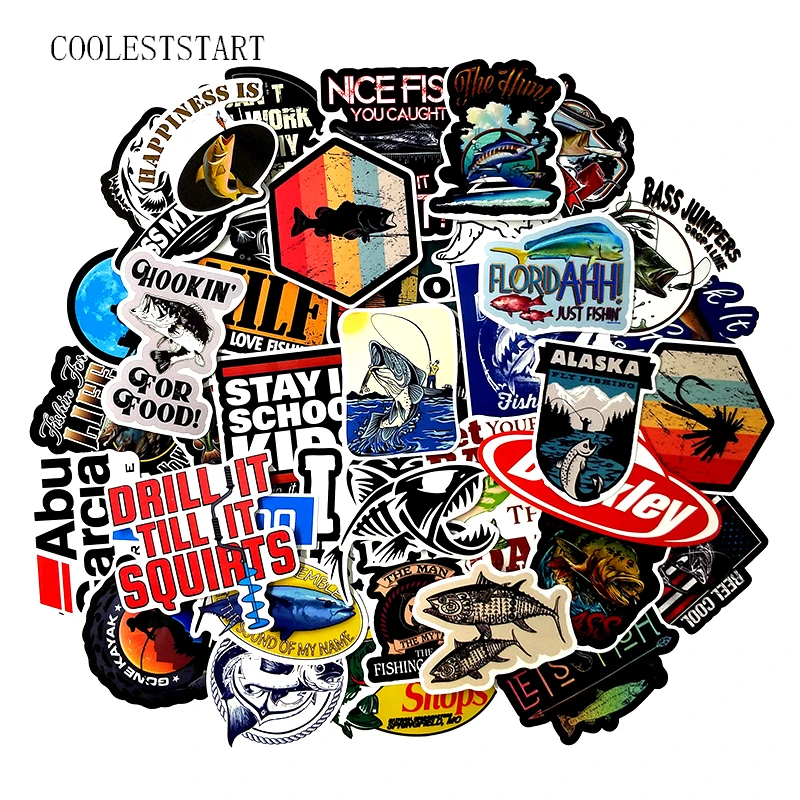 50Pcs/packt Fishing Series Graffiti Stickers for Luggage Computer Refrigerator Motorcycle Skateboard Backpack Leisure Stickers 50Pcs/packt Fishing Series Graffiti Stickers for Luggage Computer Refrigerator Motorcycle Skateboard Backpack Leisure Stickers