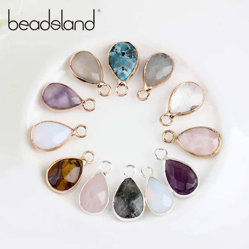 

Beadsland Single Hole Water Drop Colourful Mini Size Nature Stone Pendant DIY Necklace Earring For Woman Girl Gift 40362