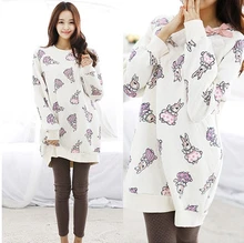Lovely cartoon rabbits summer style white big size T-shirt pregnant clothes cotton Pajama Sets maternity nightgown leisure wear