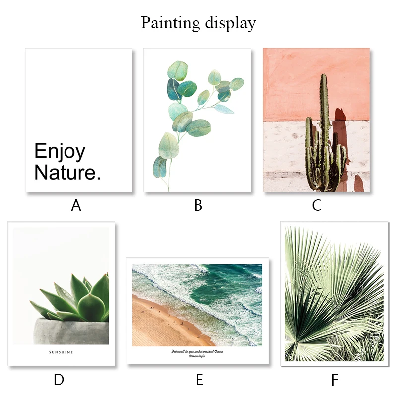 Cactus Canvas Painting Plant Prints Sea Side Wall Art Poster and Print Decorative Picture for Living Room Home Decor (7)